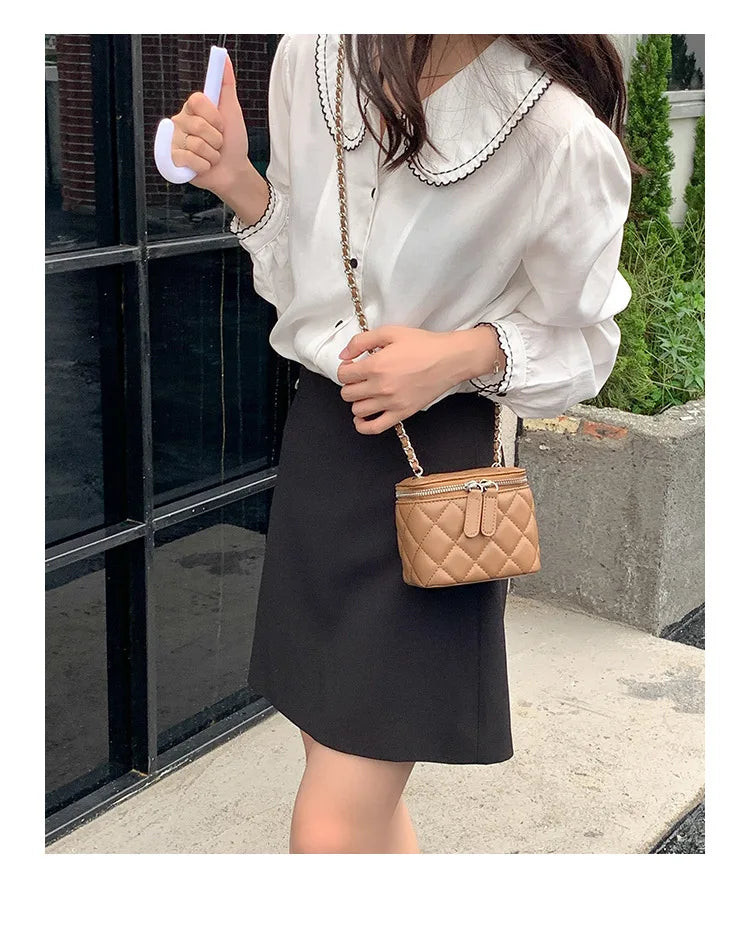 Mini Lingge Shoulder Bag Luxury Designer Bags for Women 2023 Fashion Chains Crossbody Bag Box Handbags Lipstick Coins Purses New