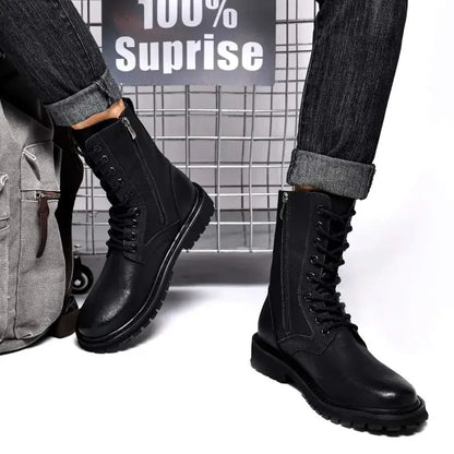 Plus Big Size 49 50 51 52 Winter Mens High Top Leather Boots Combat Tactical Shoes Hunting Khaki Black Retro Sales Discounts