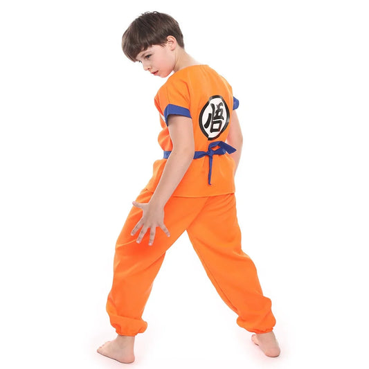 Boys Girls Halloween Son Goku Cosplay Costumes For Kids Outfit Bodysuit Men Krillin Training Clothes Saiyan Outfits Wig Dress Up