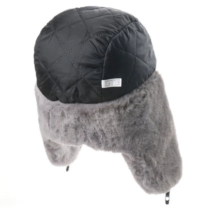 Winter Women Soviet Badge Bomber Hat Warm Faux Rabbit Fur Pilot Ushanka Windproof Thermal Earflap Hats For Men Ski Caps