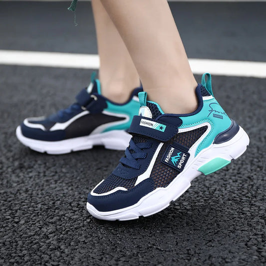 Kids Fashion Mesh Running Shoes Youngsters Teens Casual Walking Students Sneakers Breathable Soft Children Outdoor Sports Tennis