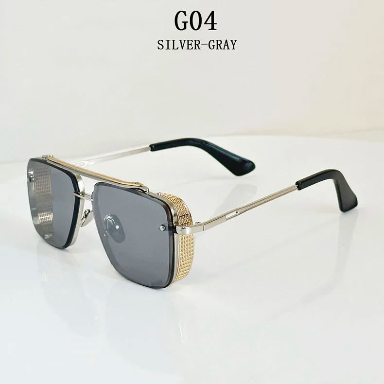 Metal Punk Sunglasses For Men Vintage Square Fashion Glasses 2024 Vacation Sunglasses Women Trendy Gafas De Sol Hombre Zonnebril