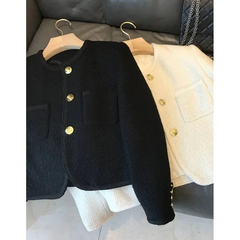 Women's Suit Coat 2025 Spring Autumn Temperament Versatile Ladies Woolen Blazer Jacket Casual Loose Lady Blazer Outerwear