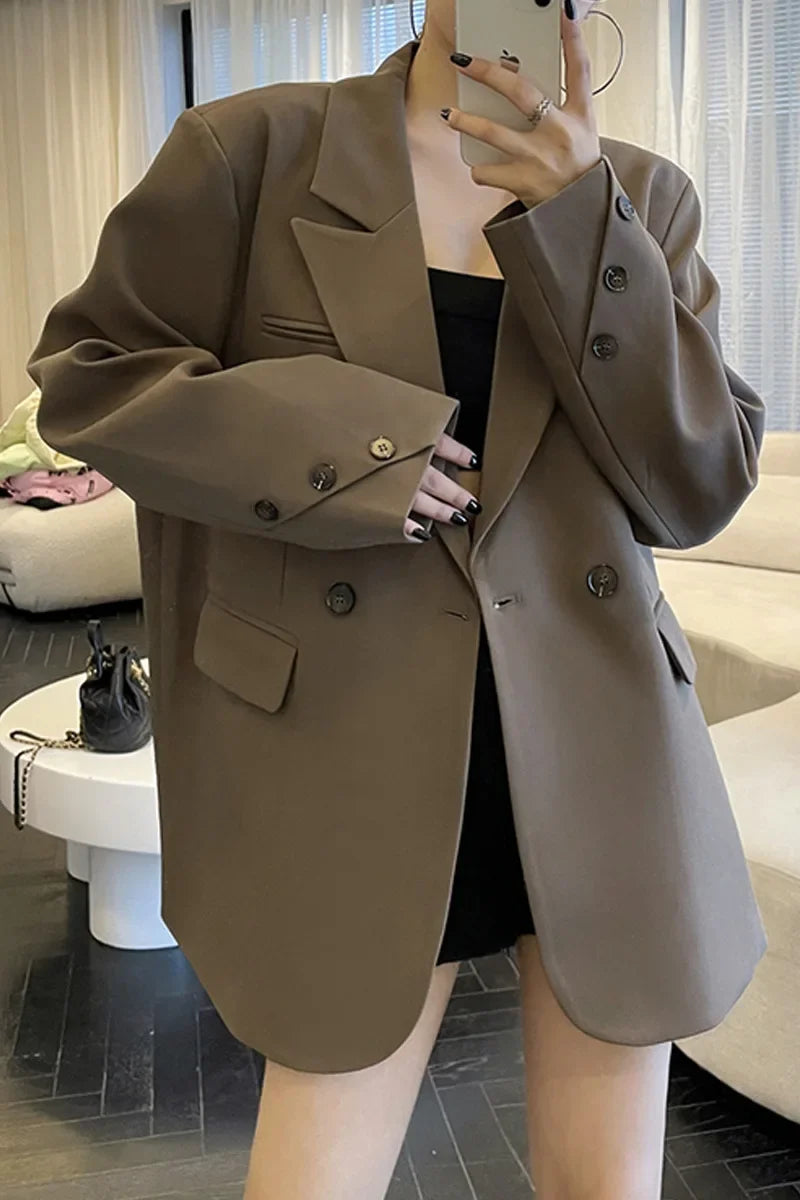Coat Women Blazer Coats Turn Down Collar Blazers Jackets Y2k Streetwear Work Suits Elegant Splice Casual Jacket 2026 Spring