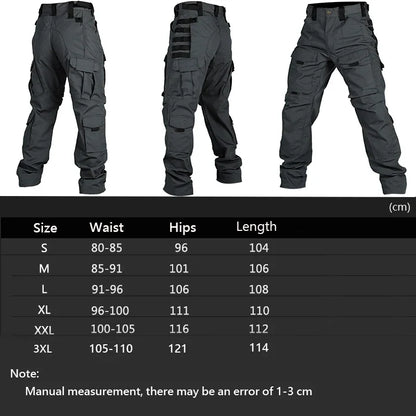 Men Military Tactics Pants Quick Dry Tactical Cargo Pants Wear-Resistant Multi-Pocket Men's Trousers Loose Combat Work Pant Male