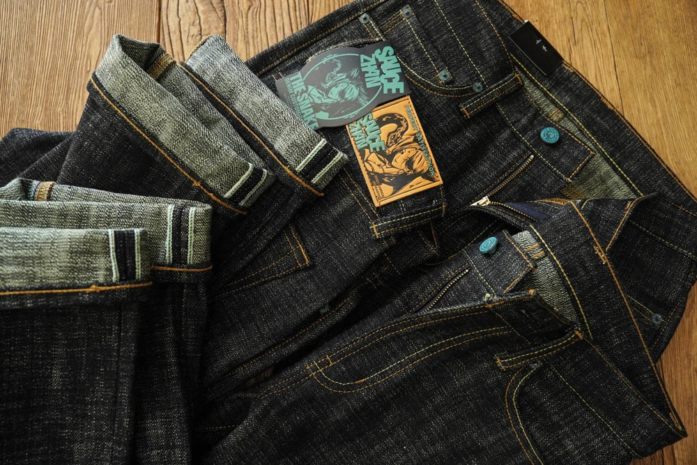 Mens Jeans Sanforized Selvedge Denim Jeans Limited EditionDouble-sided Dyeing 66 Fit 20 Oz