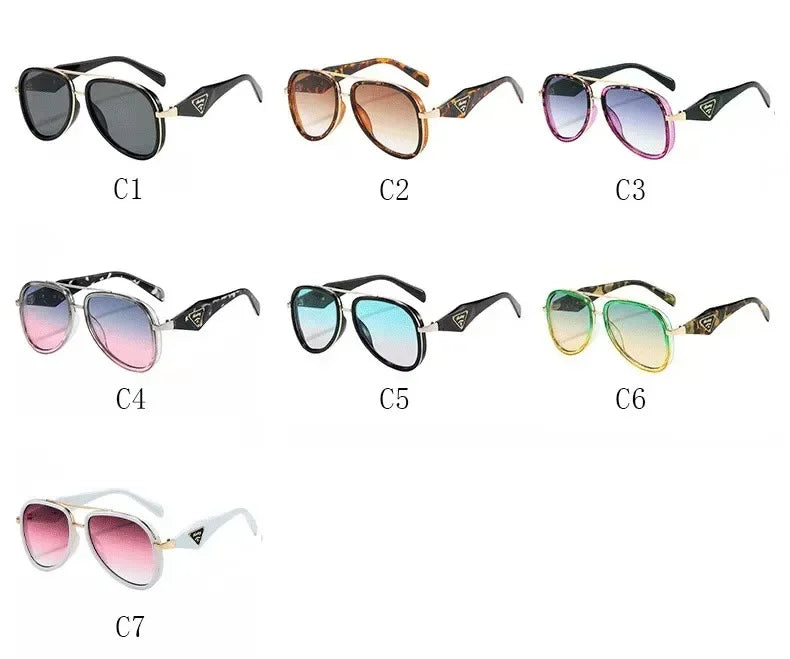 Retro Aviator Tortoiseshell Sunglasses UV400 Protection Metal Frame Shades Luxury Sun Glasses Fashion Eyewear Unisex Oversized