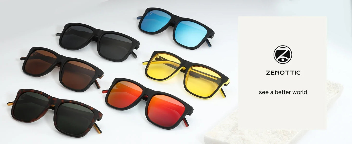 Men's Polarized Sunglasses - Lightweight TR90 Frame Square Mens Sunglasses UV400 Protection