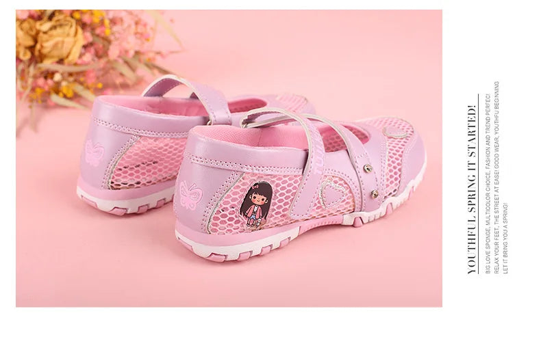 2024 New Summer High Quality Non-slip Children Shoes Girls Fashion Sandals Cartoon Princess Sandals Kids Flat