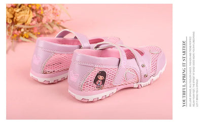 2024 New Summer High Quality Non-slip Children Shoes Girls Fashion Sandals Cartoon Princess Sandals Kids Flat