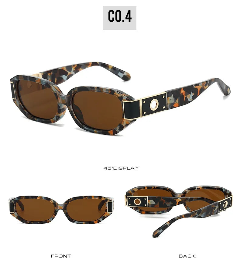 European American Polygon Small Sunglasses UV Protection Sun Glasses Multi Color Lens Women Street Fashion Outdoor Beach Shades