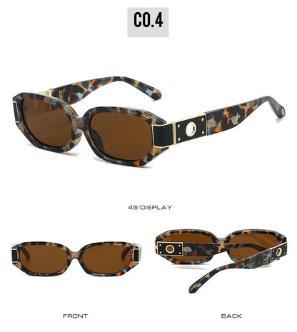 European American Polygon Small Sunglasses UV Protection Sun Glasses Multi Color Lens Women Street Fashion Outdoor Beach Shades