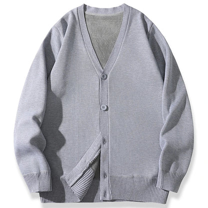 2026 New Men's Casual Long Sleeved Velvet Sweater Cardigan Knitted Jacket Top Autumn and Winter Fashionable Versatile Jacket