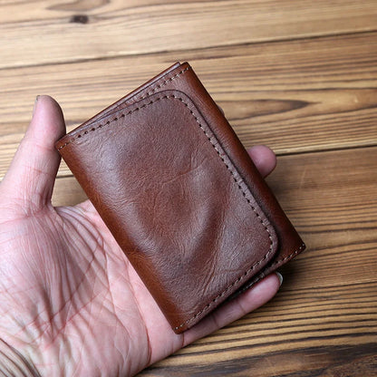 Retro Leather Men's Card Pack Natural Cowhide Change Pack Key Bag Ladies Bank Card Pack Driving License Package