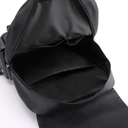 2023 Men Backpack PU Leather Bagpack Large Laptop Backpacks Male Mochilas Black Schoolbag For Teenagers Boys Brown Sac A Dos