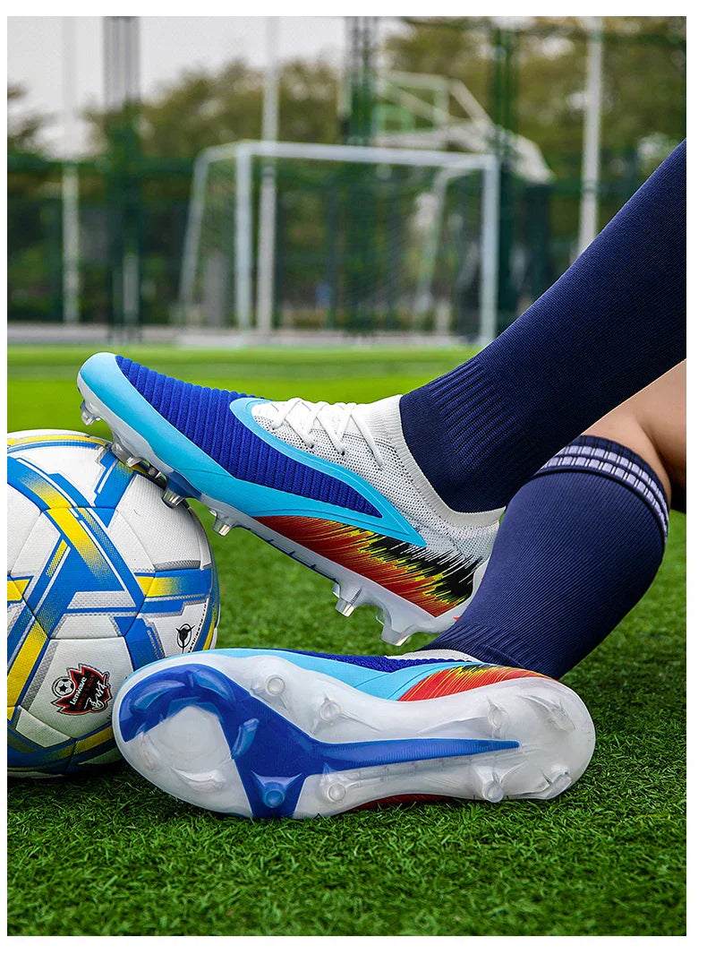New Men Football Boots Cleats Shoes Soccer Long Spikes FG Ultralight Training Soccer Shoes Non-Slip Outdoor Match Drop Shipping