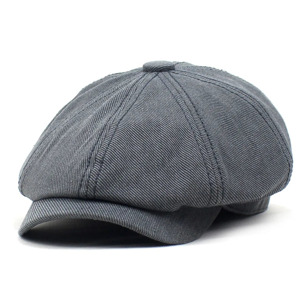 Denim Peaked Cap Men's Women's Beret Hat New Fashion Newsboy Caps Outdoor Streetwear Washed Casual Vintage Boina Hats