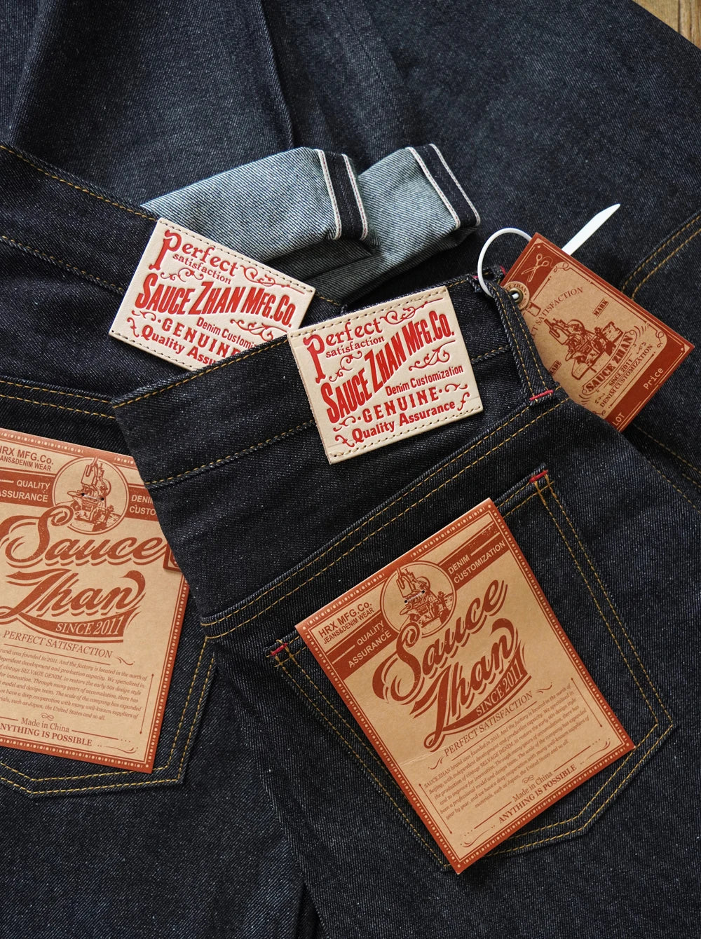 Summer Sanforized Selvedge Denim Jeans Cotton-ramie Men's Jeans Loose Fit High Rise 10oz