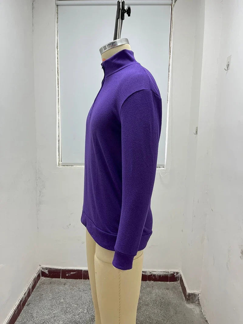 Men's Casual Sweater New V-neck Long Sleeve Pullover Outdoor Work Sweatshirts Autumn Lightweight Half Zipper Sweater Winter Top