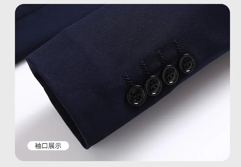 2026 New Arrival Men's Solid Navy Blue  black Blazer Single Breasted Formal Suit Jacket