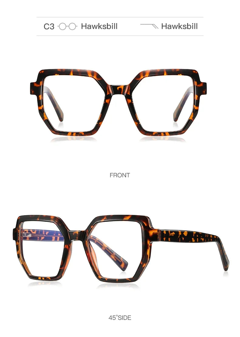 Oversise Women Myopia Prescription Glasses Hyperopia Reading Glasses Anti Blue Light Optical Eyeglasses Frame PFD2143
