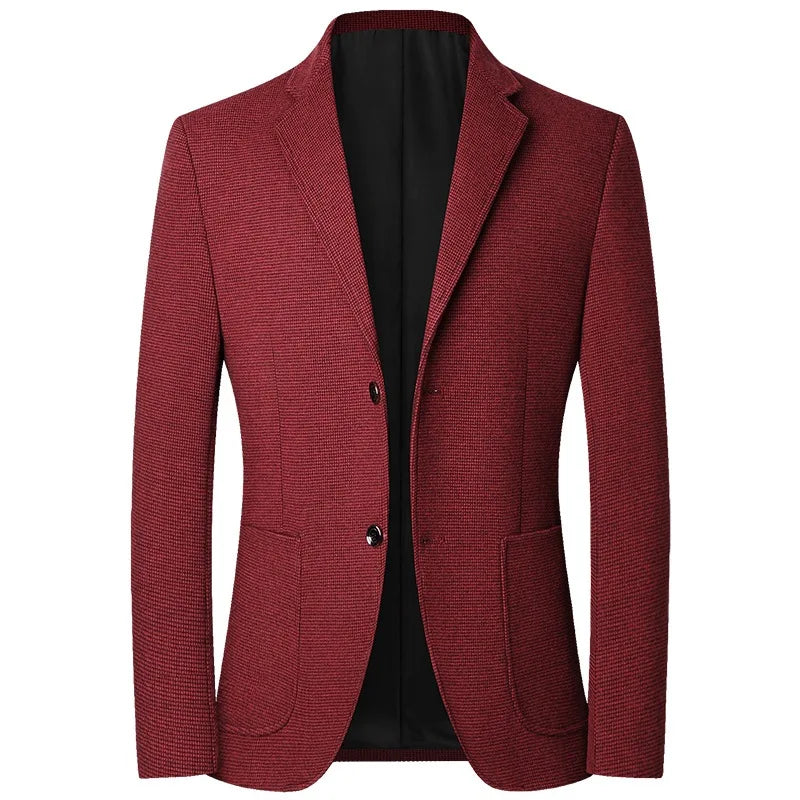2025 Spring and Autumn New Six Color Checkered Non-iron  Suit Jackets for Men, Royal Blue Casual Blazer Masculino /blazer Hombre