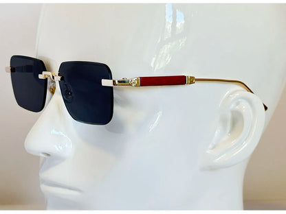 Rimless Sunglass Men Vintage 2025 Fashion Glasses Square Sunglasses Women Trendy And Fashionable Gafas De Sol Hombre Zonnebril