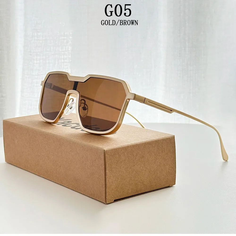 Steampunk Sunglass Men One Pieces Vintage Sunglasses Women New Luxury Fashion Glasses Gafas De Sol Hombre Zonnebril Dropshipping