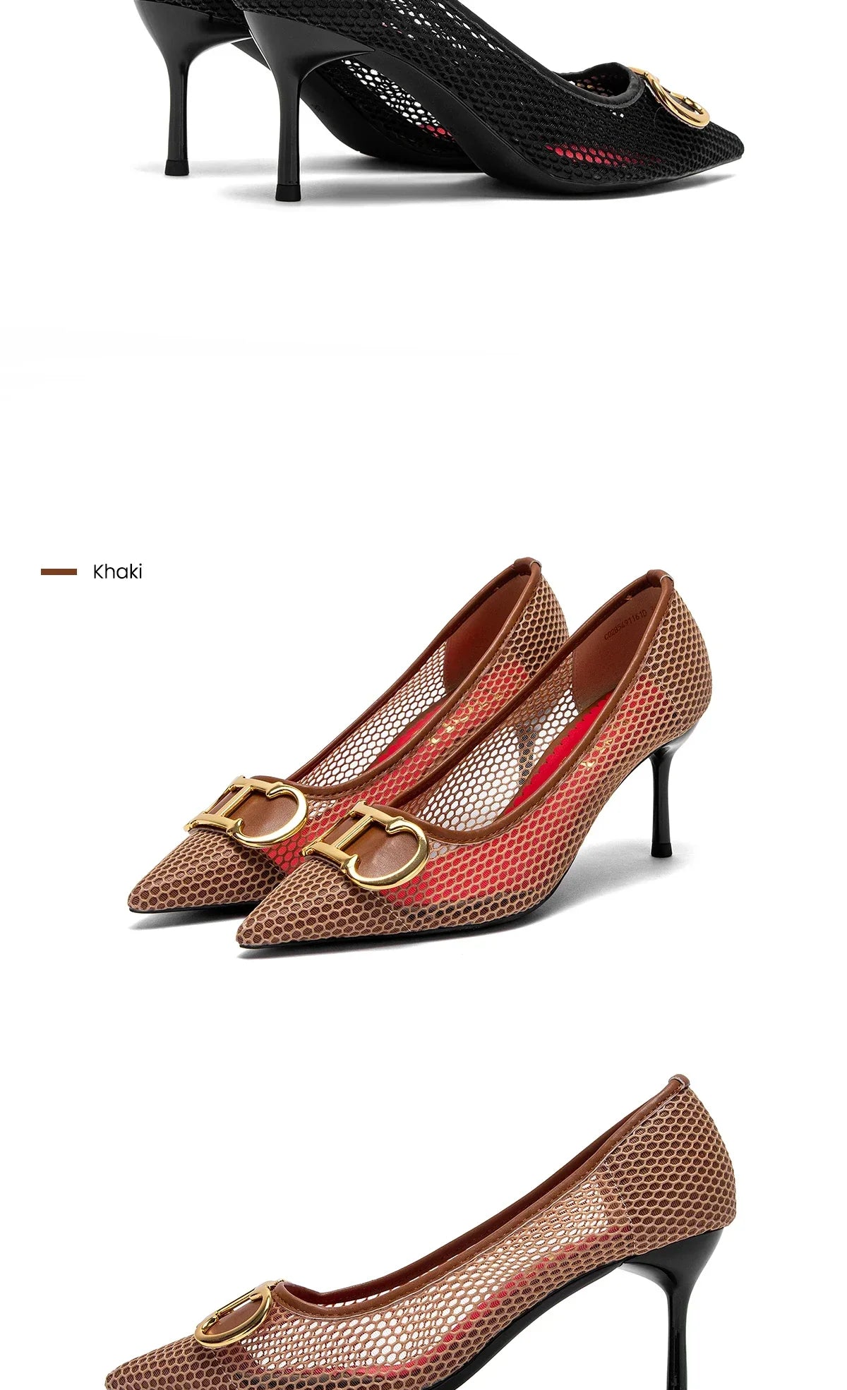 High Heels Red 2025 Spring New Hollow Business Women's Shoes 7cm Red Evening Shoes net