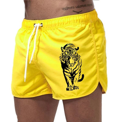2026 Brand New Mens Board Shorts Tiger Design Printed Beach Shorts High Quality Male Summer Running Cycling Boxing Cool Shorts
