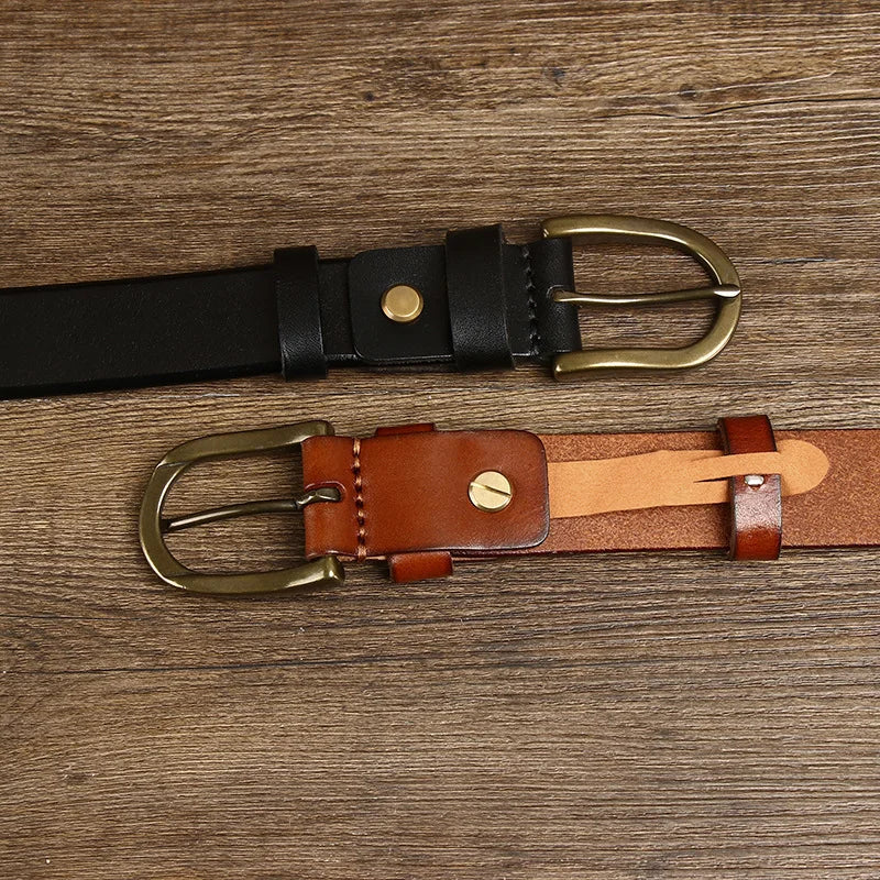 3.3CM Top Cow Genuine Leather Belts for Men Luxury Designer High Quality Copper Brass Buckle Vintage Cowboy Jeans Male Belt