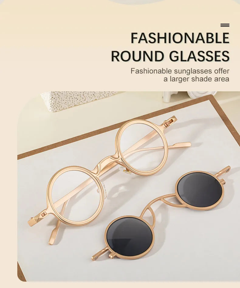 Steampunk Sunglasses For Men Metal Frame Vintage Retro Round Fashion Glasses Punk Dropshipping Gafas De Sol Lunette De Soleil