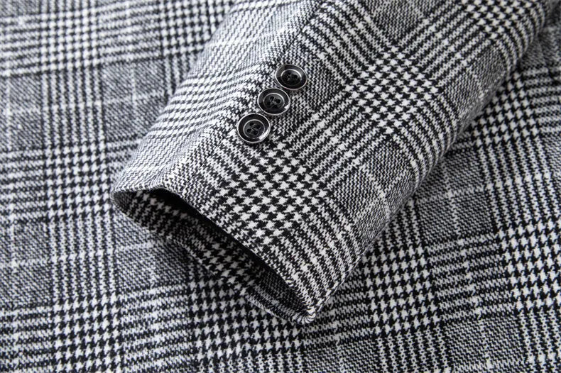 2025 New Business Dinner Gentleman Slim Gentleman Group Dress Fashion Men British Style Dress Best Man Plaid Plaid Plaid Blazer
