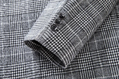 2025 New Business Dinner Gentleman Slim Gentleman Group Dress Fashion Men British Style Dress Best Man Plaid Plaid Plaid Blazer