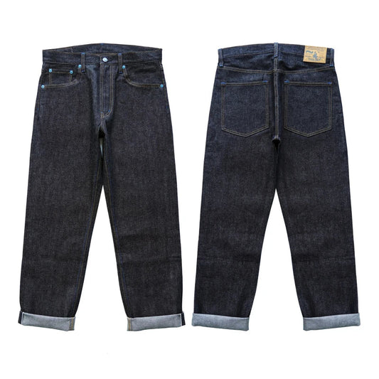 SZ6601-10OZ Men Jeans Selvedge Sanforized Denim Jeans Summer Indigo Jeans for Man Regular Fit Straight Leg 10 Oz