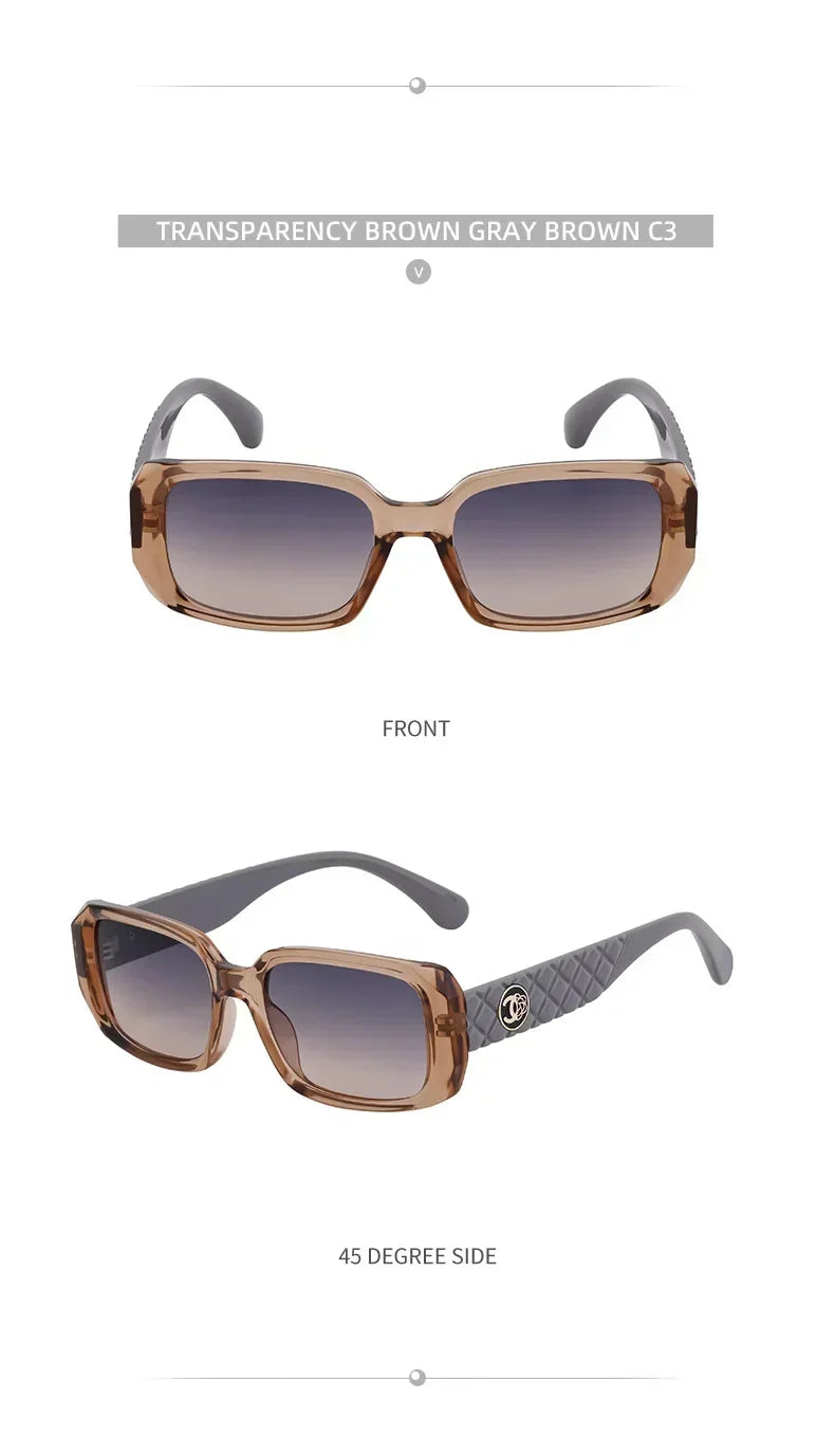 New Luxury Designer UV400 Sun Glasses for Women Men Trendy Rectangle Sunglasses Ladies Retro Fashion Cool Gafas De Sol Sunglass