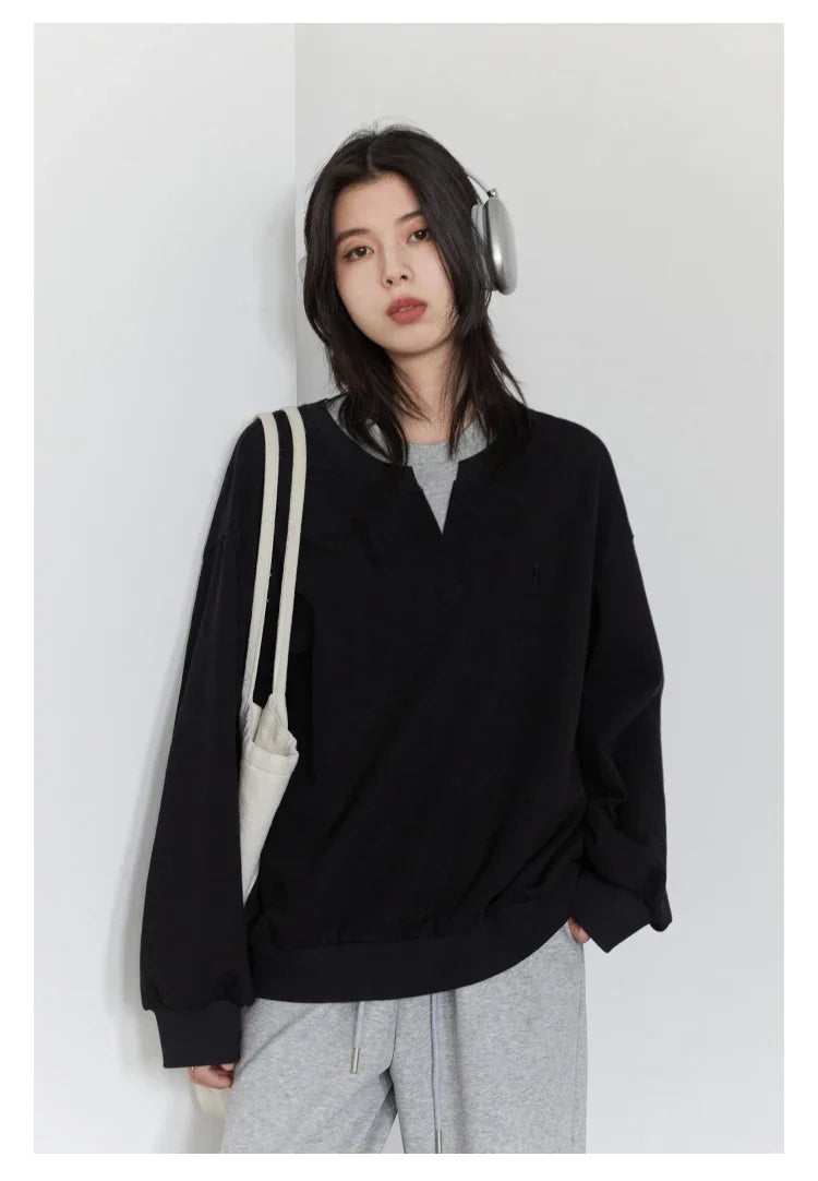 Korean Women Sweatshirts Loose Casual New Contrast Splicing Hoodie Female Top Woman T Shirt Pullover Spring Autumn 2025