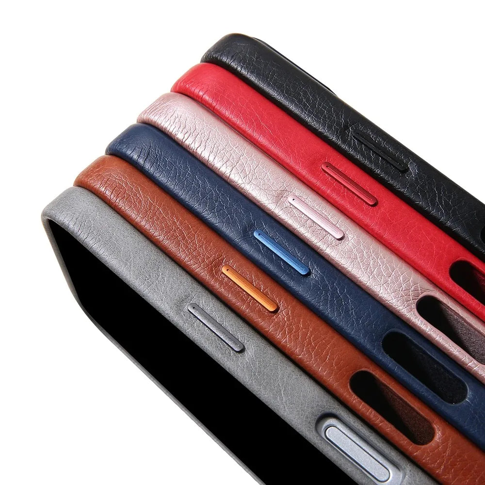 Luxury Business Leather For Magsafe Magnetic Phone Case For IPhone17 16 15 14 ProMax Shockproof Metal Lens Frame Protector Cover