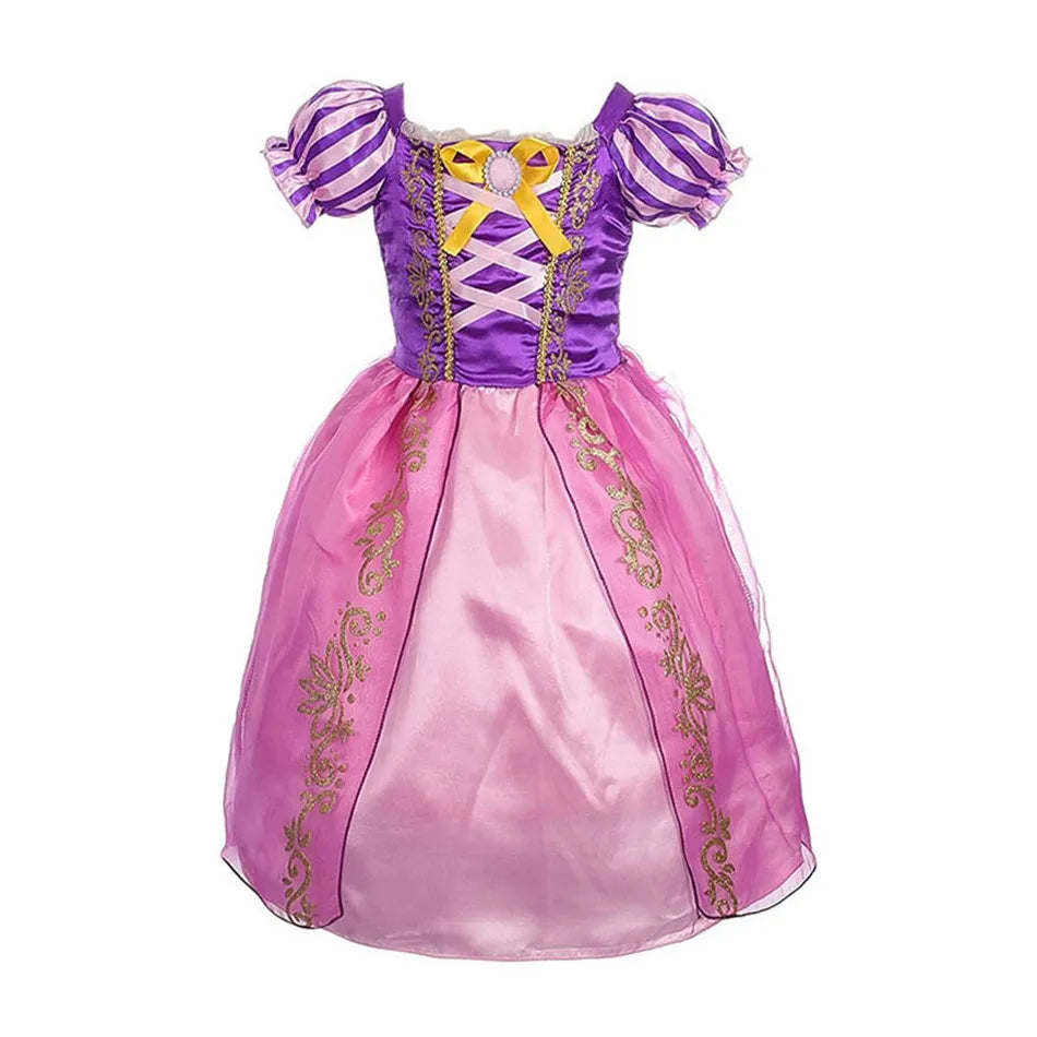 Children Princess Costume Party Fancy Flower Vestido New 2024 Christmas Birthday Carnival Dress Up Rapunzel Belle Disguise Frock