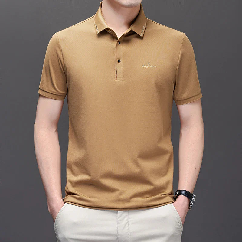 High End Brand 2024 Men's Summer New Luxury Printed Polo Shirt Trend Casual Breathable Versatile Lapel T-shirt Men's Clothing
