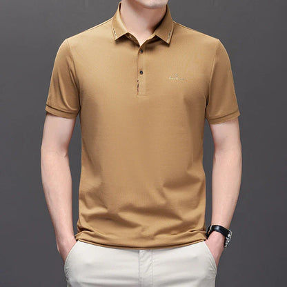 High End Brand 2024 Men's Summer New Luxury Printed Polo Shirt Trend Casual Breathable Versatile Lapel T-shirt Men's Clothing
