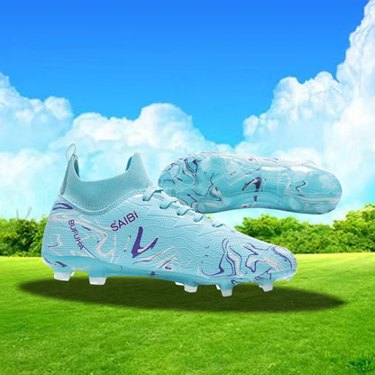 football boots sneakers chuteira society soccer shoes Above the ankle but not to the knee Anti-slip column Sole spikes