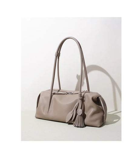 2026New Women's Casual Top Grain Leather Shoulder Bag Large Capacity Soft Pillow Handbag Underarm Tote for Daily Commute
