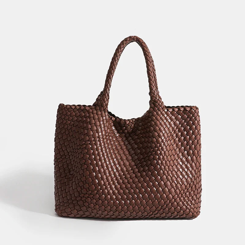 Designer Knitting Fashion Ladies Handbags And PU leather Large-capacity Women's single-shoulder bag Beach Travel Bags