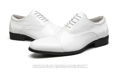 Classic Patent Leather Shoes Men Glossy Leather Shoe Man Formal Business Office Lace Up Wedding Shoes Plus Big Size 38-49