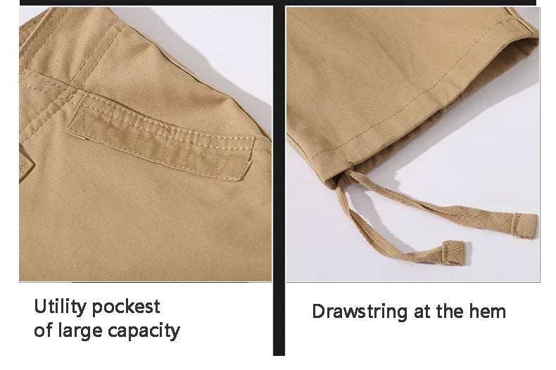 Male Cargo Pants Tactical Cotton Overalls Outdoor Utility Work Trousers Relaxed Fit Big Size Hombre Clothing