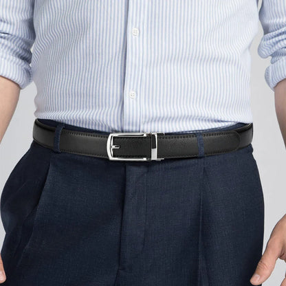 Men's automatic buckle waistband, adjustable without holes, suitable for office and daily casual wear