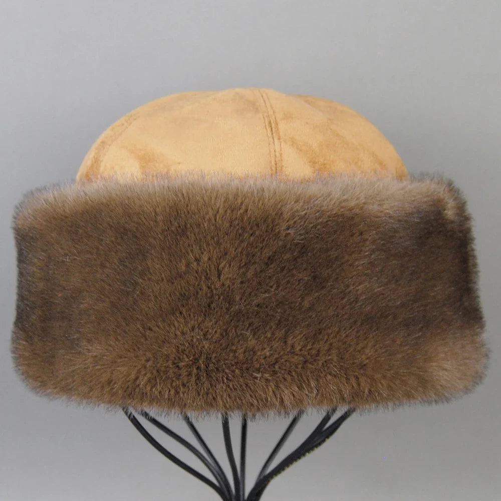 Hot Sale Faux Mink Fur Hat Winter Genuine Baseball Cap Russia Fashion Elegant Lady Warm Faux Fur Ball Straw Hat
