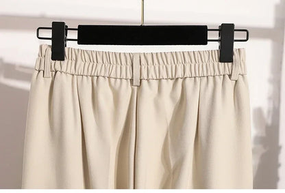 Plus Size Pants Woman 2026 Spring Autumn New Arrival High Waist Suit Pants High Quality Korean Style Straight Trousers