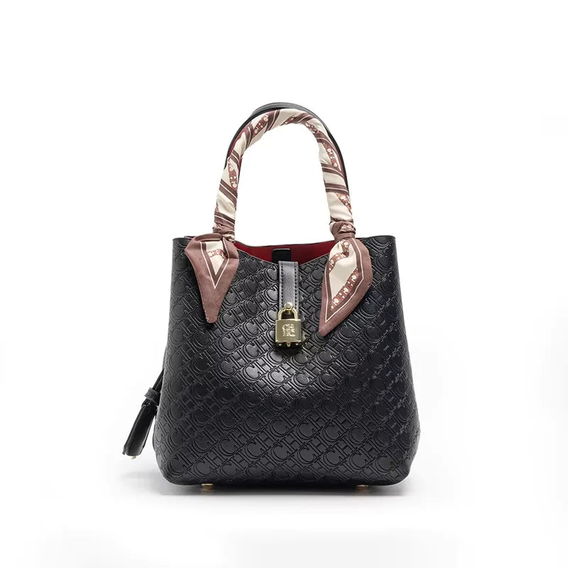 High Quality Women's Shoulder Bag 2026 New Luxury Design PU Leather with Silk Scarf Fashion Crossbody Bag